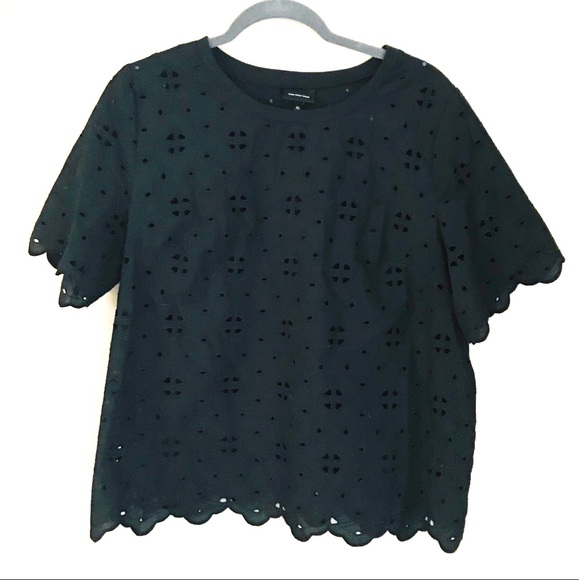 Who What Wear Tops - Who what wear cute black eyelet top XL